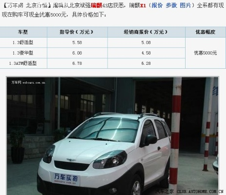 瑞麟X1最新报价全解析